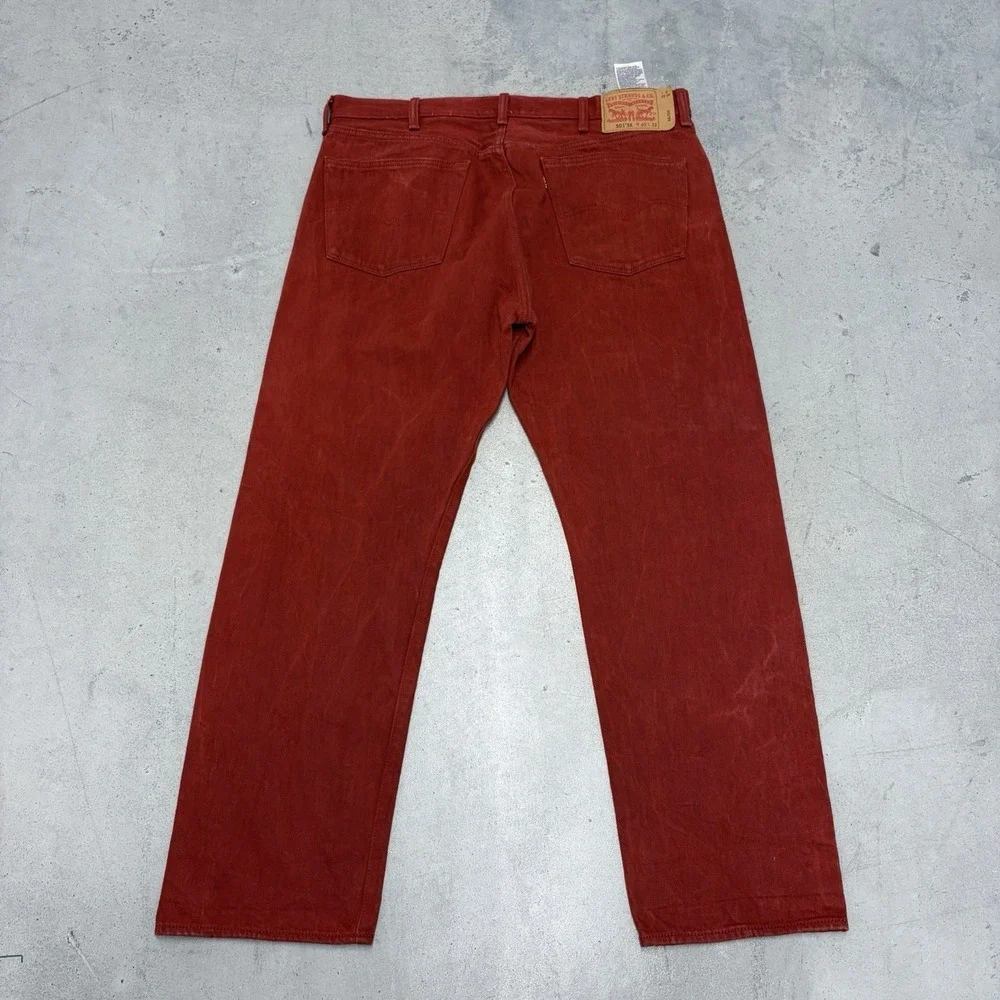 Levi's 501XX Button Fly Jeans Red 40x32 Straight Leg Vintage Color